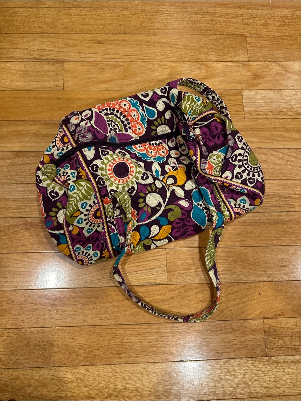 Vera Bradley Quilted Floral Tote in Purple and Multicolor